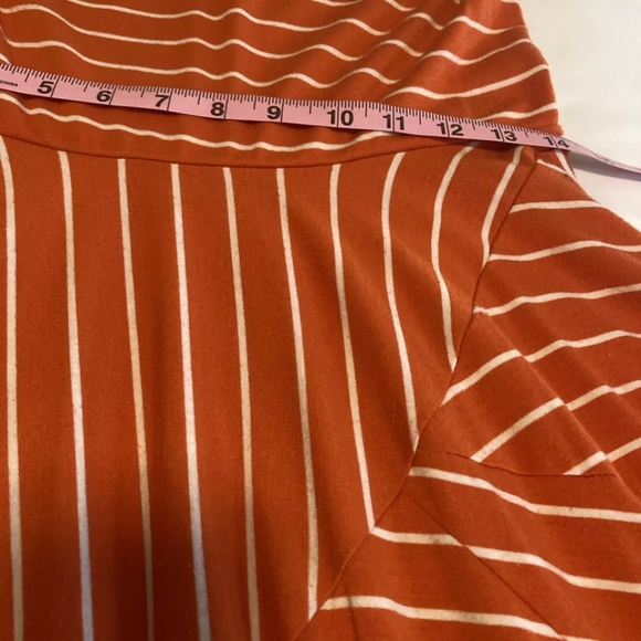 Maurices Bright Orange Striped Strapless Bandeau Swing Sundress - Picture 4 of 10